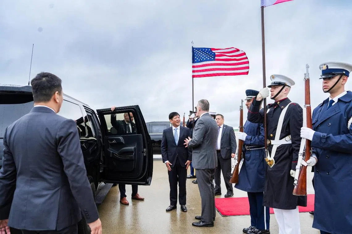 Philippines' President Ferdinand Marcos Jr arriving in Washington DC on April 30.