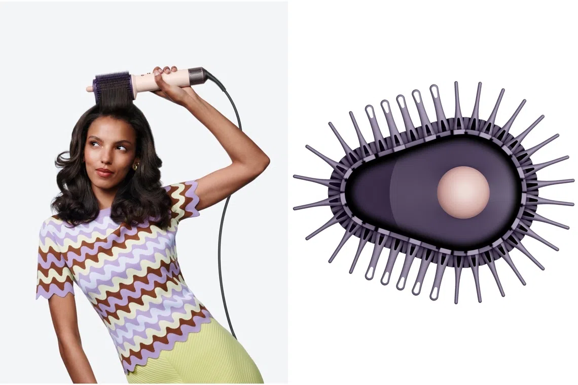 Dyson’s first dedicated hot air brush, the Airsmooth, has two different kinds of bristles. that reduce snagging and minimise frizz.