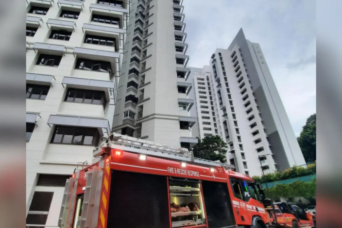 Black smoke was seen emitting from a unit on the 12th floor of Block 103B Depot Road on Jan 24.