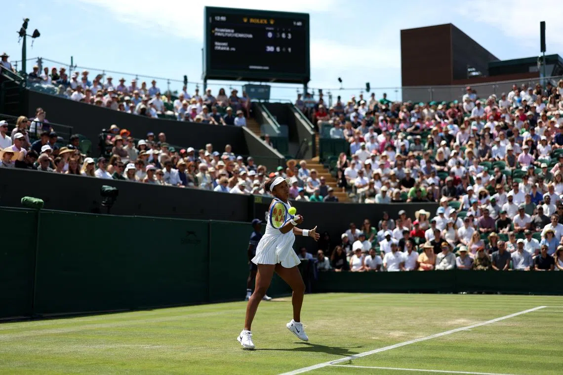 Japan's Naomi Osaka in action during her third round match against Russia's Anastasia Pavlyuchenkova.