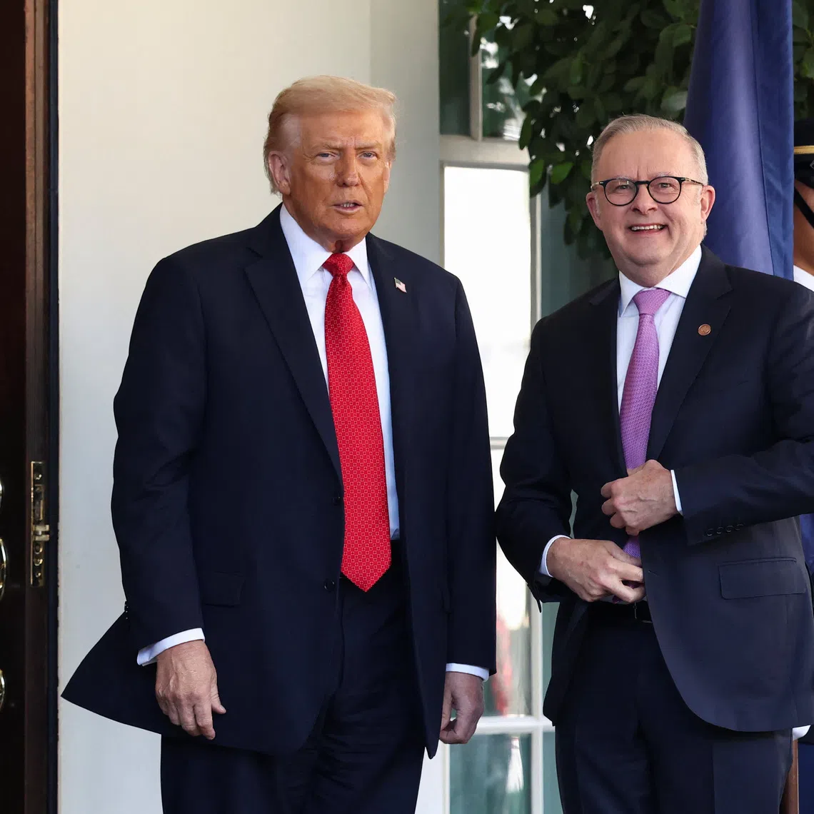 U.S. President Donald Trump and Australia's Prime Minister Anthony Albanese meet at the White House in Washington, D.C., U.S. October 20, 2025. REUTERS/Kevin Lamarque