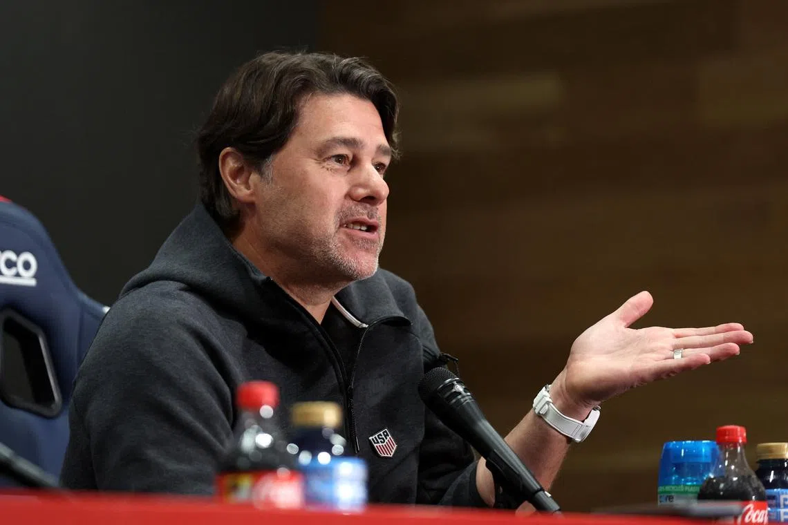 Soccer Football - International Friendly - United States Training & Press Conference - Endeavor Health Performance Center, Chicago, Illinois, U.S. - June 5, 2026 U.S. coach Mauricio Pochettino during the press conference IMAGN IMAGES via Reuters/Talia Sprague