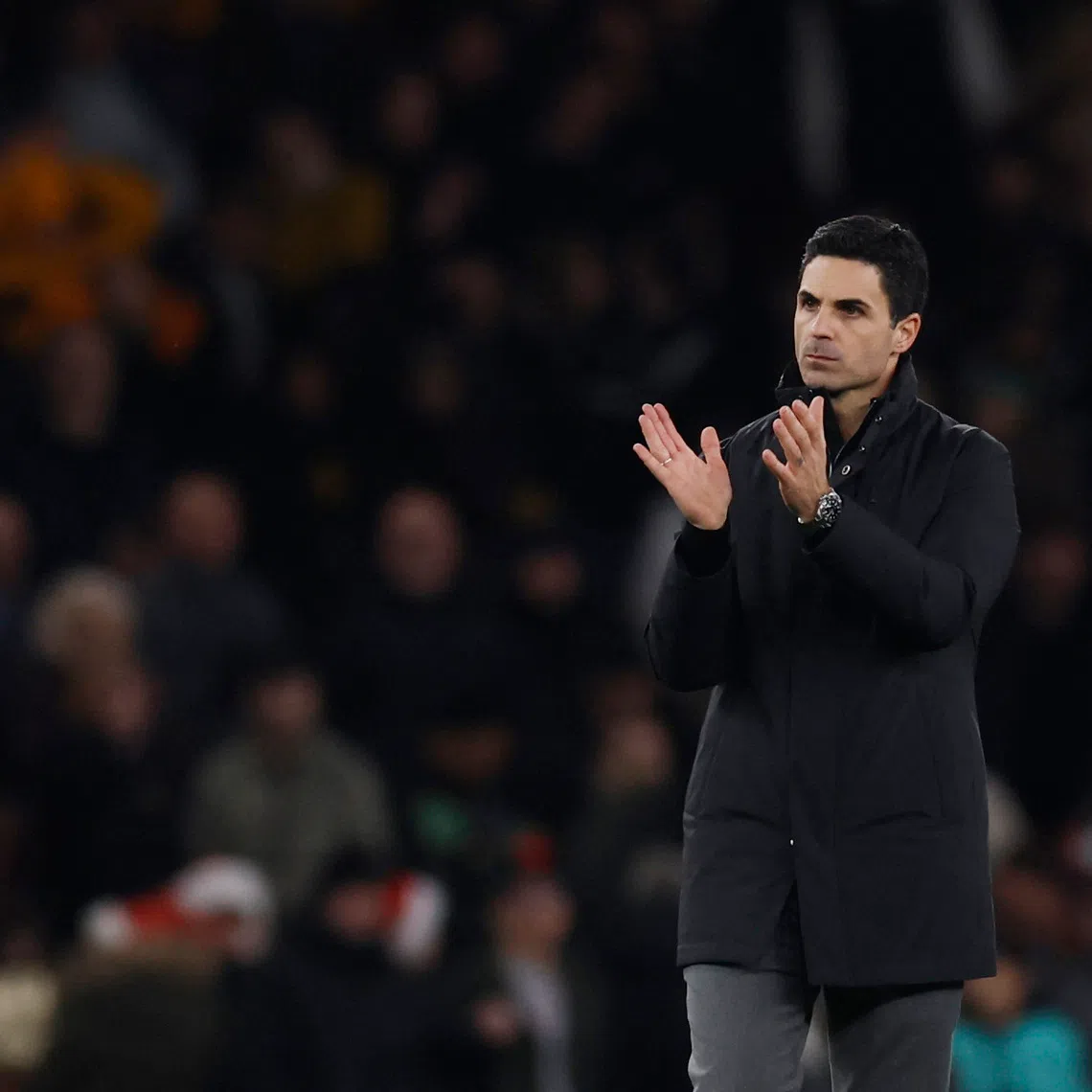 Soccer Football - Premier League - Arsenal v Wolverhampton Wanderers - Emirates Stadium, London, Britain - December 13, 2025 Arsenal manager Mikel Arteta celebrates after the match Action Images via Reuters/Andrew Couldridge