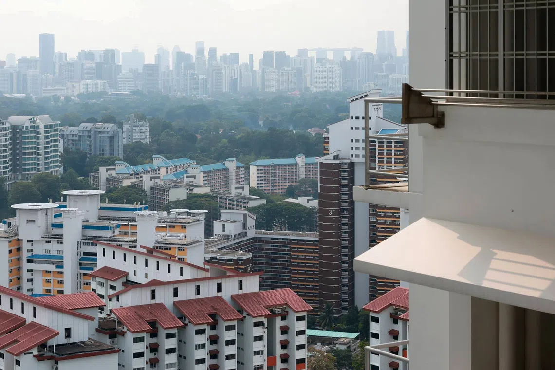 Mild hazy conditions seen over the city skyline from Buona Vista at 10am on Sept 18.