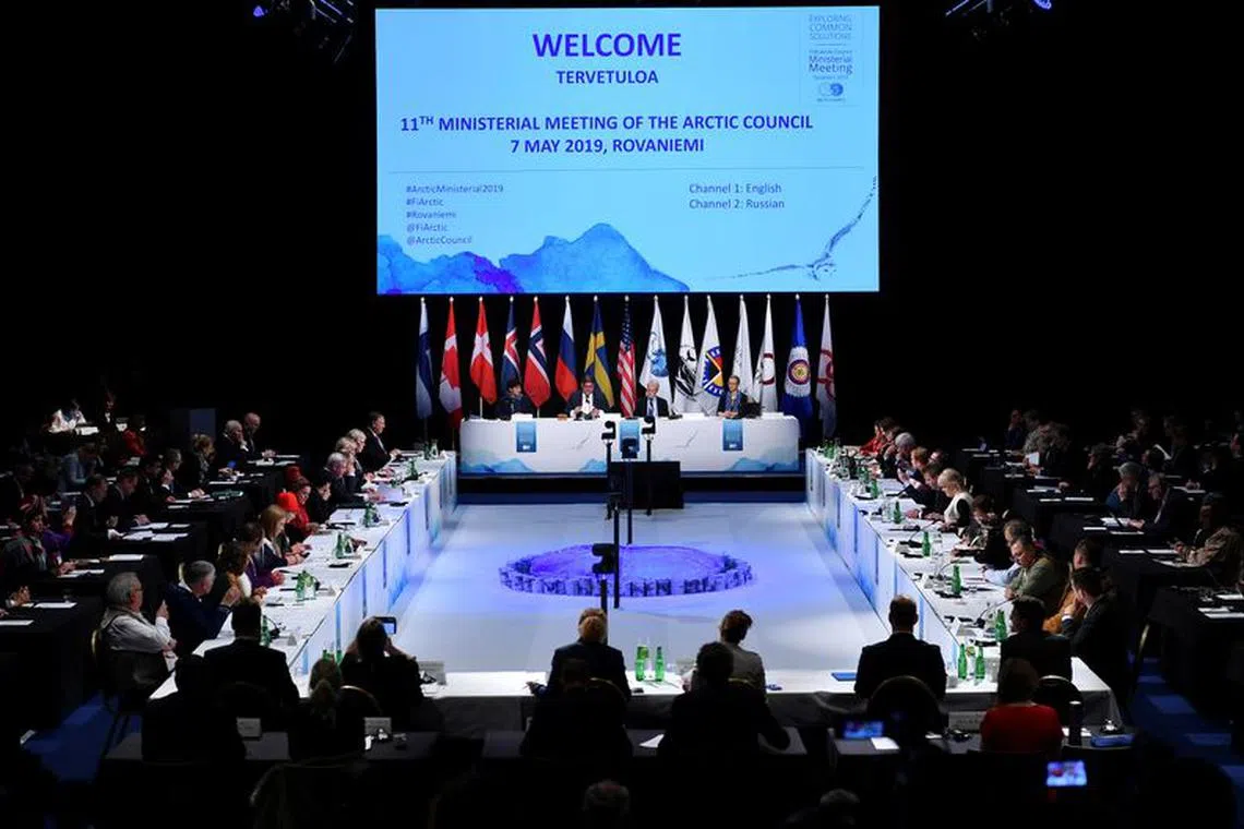 Foreign Ministers attend the Arctic Council summit at the Lappi Areena in Rovaniemi, Finland May 7, 2019. Mandel Ngan/Pool via REUTERS/File Photo