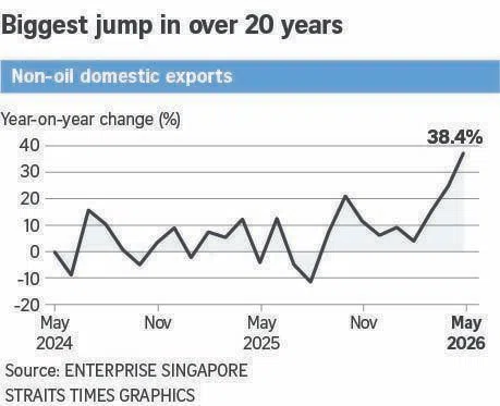 Graph on Singapore non-oil domestic exports.