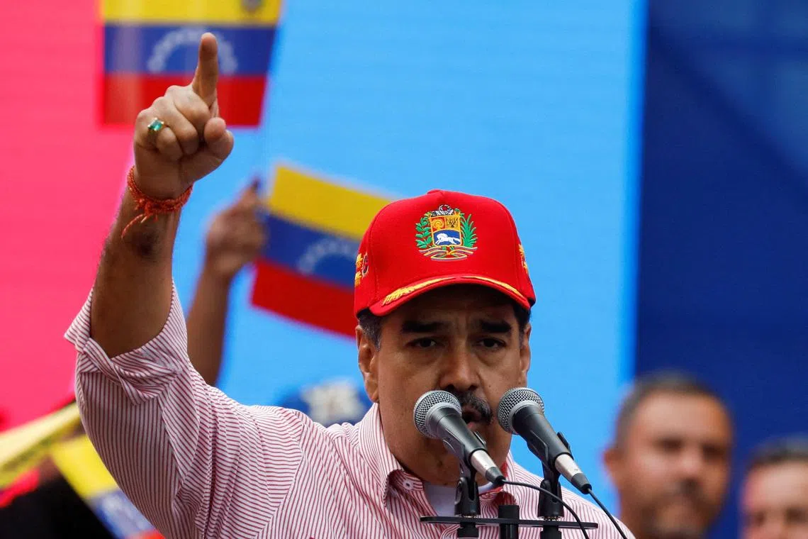File Photo: Venezuela's President Nicolas Maduro speaks during a ceremony to swear in new community-based organisations, as U.S. President Donald Trump’s administration ramps up pressure on Maduro’s government, in Caracas, Venezuela, December 1, 2025. REUTERS/Leonardo Fernandez Viloria/File Photo