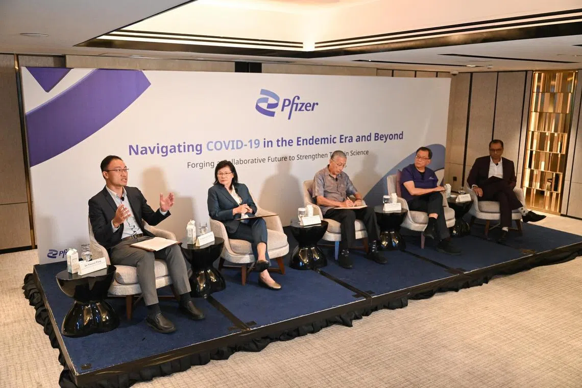 (From left) Dr Vincent Pang, Professor Leo Yee-Sin, Professor Tikki Pangestu, Dr Leong Hoe Nam, and Dr Aditya Pathak.