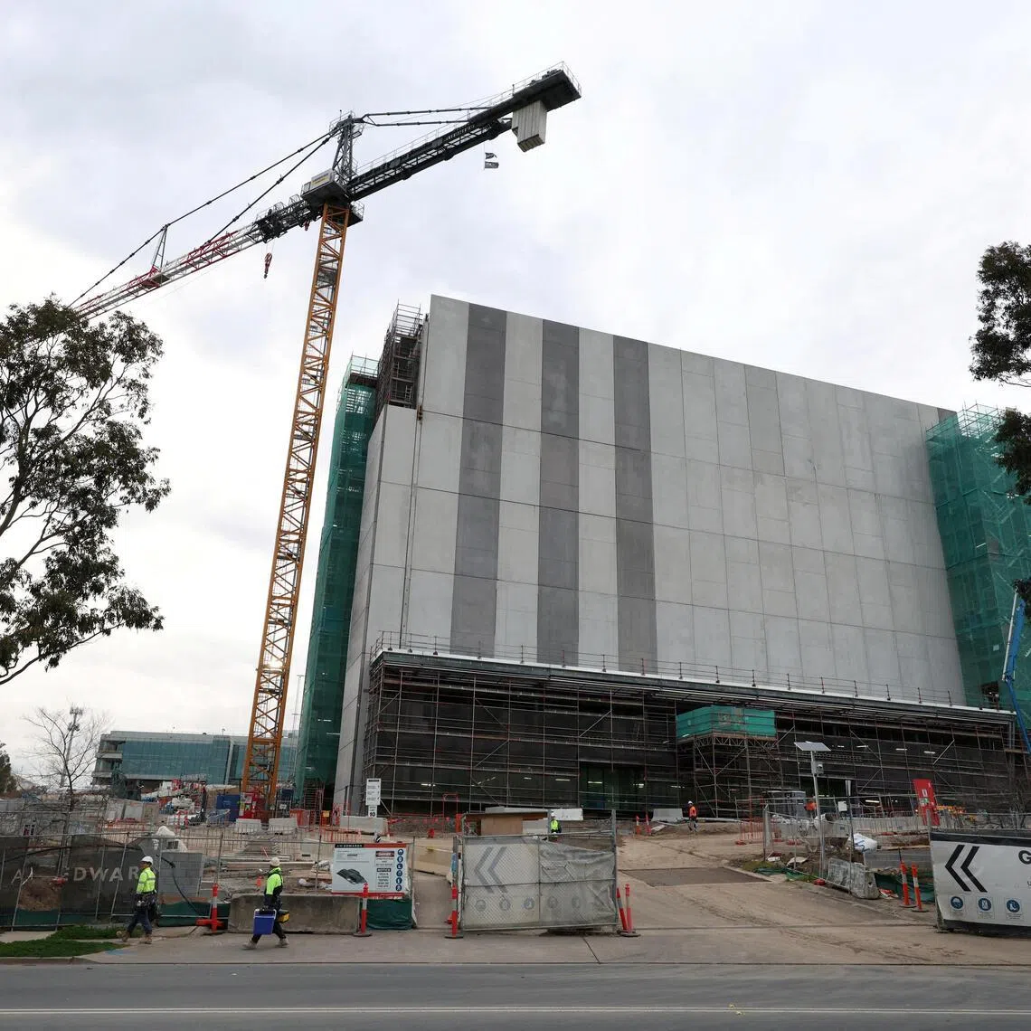 Cranes tower over the AirTrunk data centre that is under construction in Western Sydney, Australia, Aug 13, 2025.