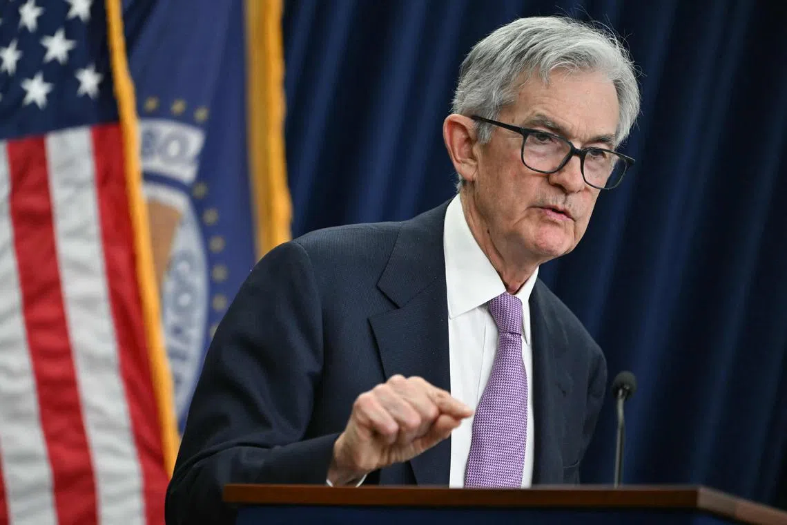 Federal Reserve Chair Jerome Powell speaks during a news conference following the November 6-7, 2024, Federal Open Market Committee meeting at William McChesney Martin Jr. Federal Reserve Board Building, in Washington, DC, November 7, 2024. The US Federal Reserve shrugged off political uncertainty in Washington and moved ahead with a quarter-point rate cut Thursday, easing monetary policy further as inflation continues to cool. Policymakers voted unanimously to lower the central bank's key lending rate to between 4.50 percent and 4.75 percent, the Fed announced in a statement (Photo by ANDREW CABALLERO-REYNOLDS / AFP)
