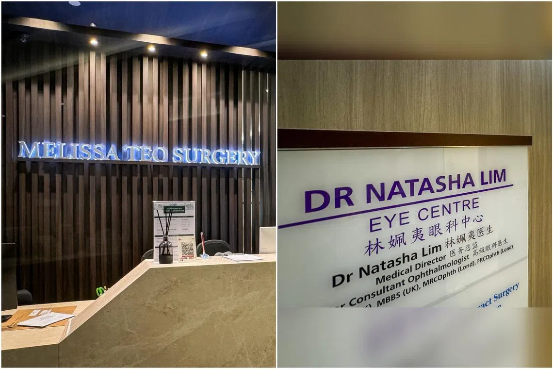 The two doctors who have been suspended are from Melissa Teo Surgery at Mount Elizabeth Novena Specialist Centre and Dr Natasha Lim Eye Centre at Royal Square@Novena.