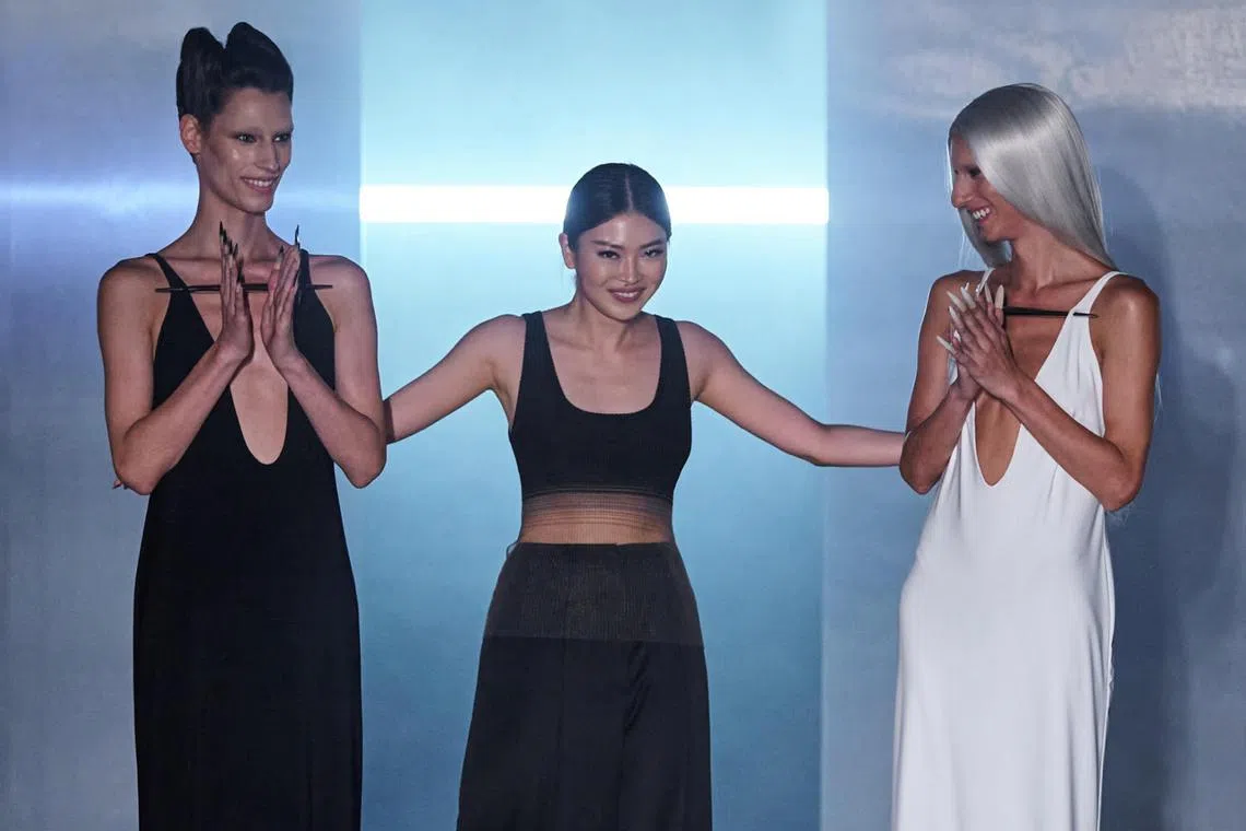 Grace Ling (centre) at her New York Fashion Week premiere in September.
