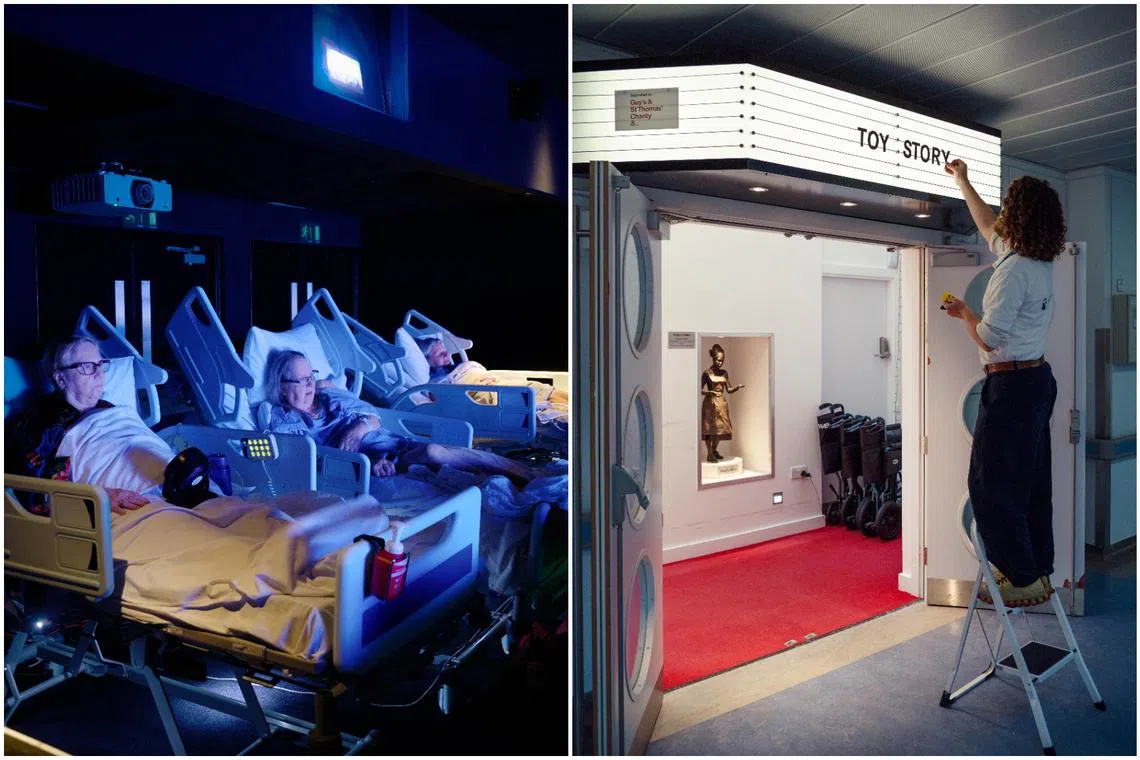Watching movies helps patients like those at London’s Chelsea and Westminster Hospital escape the stress and boredom of ward life.