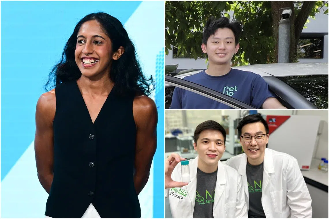 (Clockwise from left) National sprinter Shanti Pereira, GetGo co-founder Johnson Lim and Neu Battery Materials’ Mr Kenneth Palmer and Mr Bryan Oh are some of the Singaporeans on the Forbes list.