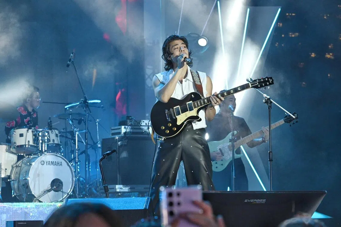 Local singer-songwriter Benjamin Kheng performed at the sixth edition of the free Gardens by the Bay and Mediacorp National Day Concert on Sunday, August 4 , 2024.