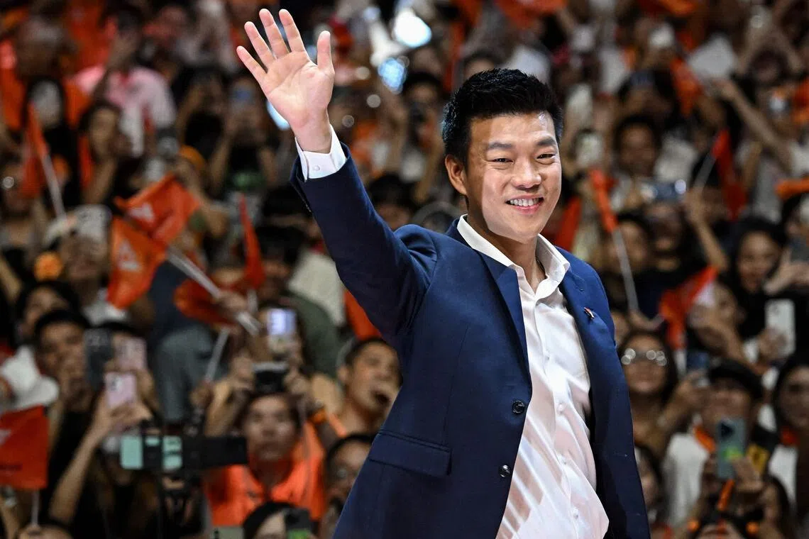Mr Natthaphong Ruengpanyawut, the People’s Party’s 38-year-old leader, is a top contender for prime minister.
