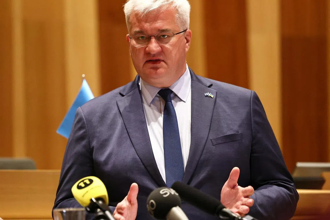 Ukrainian Foreign Minister Andriy Sybiha attends a press conference in Kristianstad, Sweden, May 20, 2026. REUTERS/Tom Little