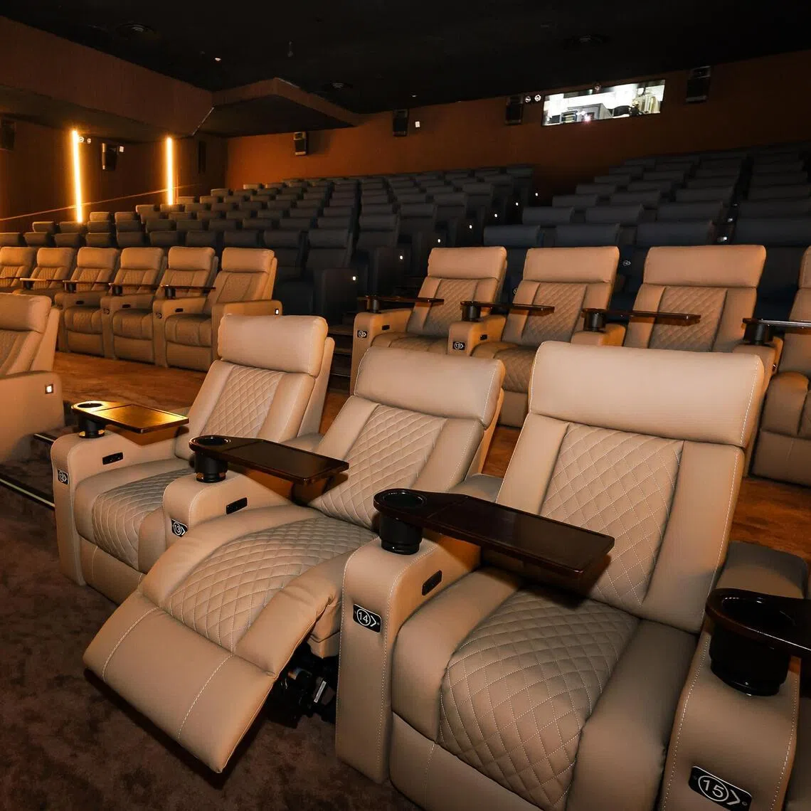 The recliner seat section at the Lumiere Grand hall at Shaw Lido