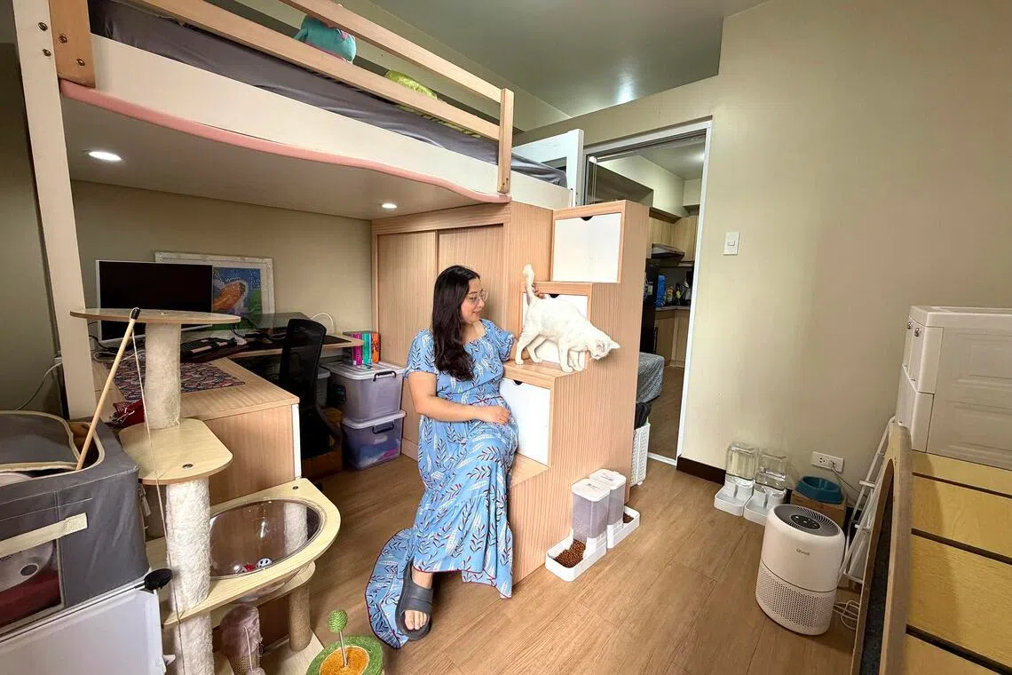 mahouse - Corporate professional Dayanara Lim is set to move into a smaller condominium unit amid high rental rates in Metro Manila, Philippines. 
ST PHOTO: MARA CEPEDA
