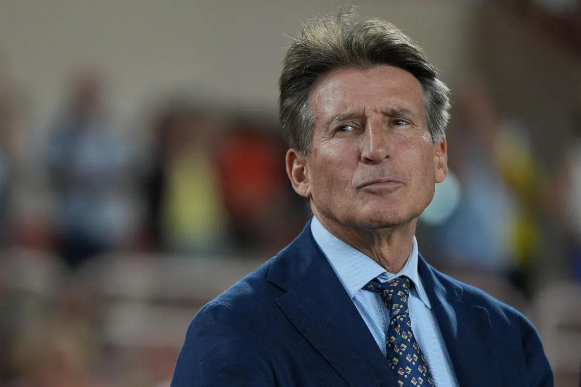 FILE PHOTO: Athletics - Diamond League - Monaco - Stade Louis II, Monaco - July 11, 2025 World Athletics president Sebastian Coe during the medal presentations REUTERS/Aleksandra Szmigiel/ File Photo