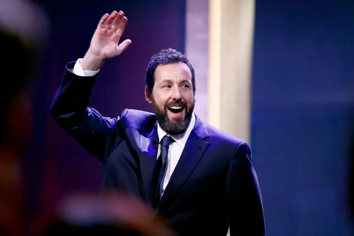 Adam Sandler on stage during the 24th Annual Mark Twain Prize For American Humour at The Kennedy Centre on March 19, 2023 in Washington, DC.   