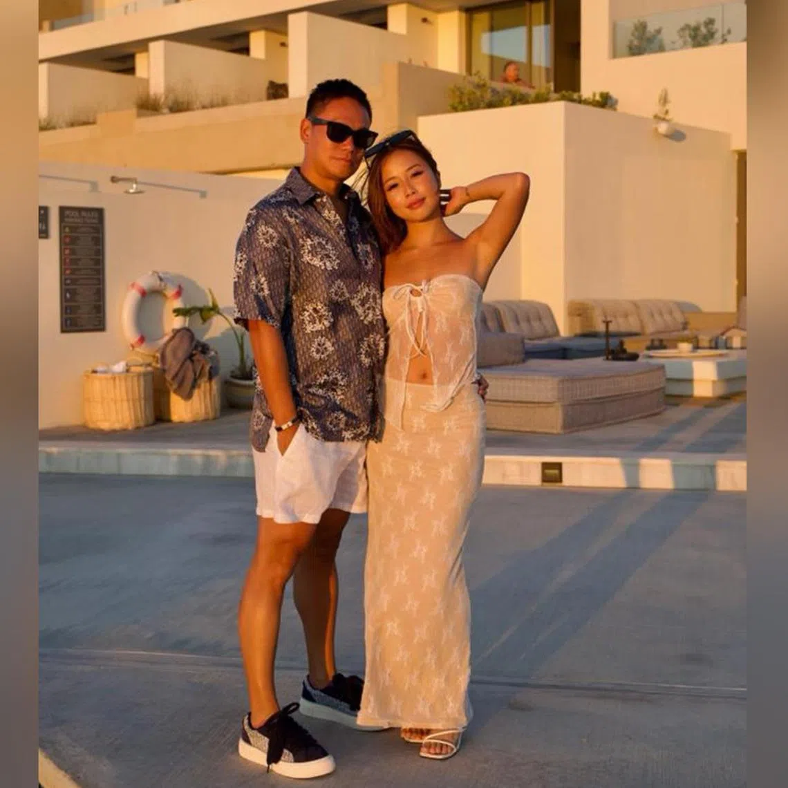 Zouk Group's chief executive Andrew Li with his girlfriend Germaine Tan in Greece. 