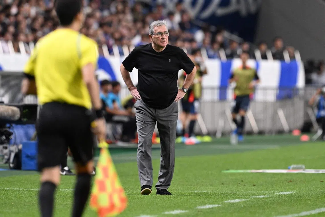 China's head coach Branko Ivankovic during a World Cup qualifier against Japan, in which his side lost 7-0.