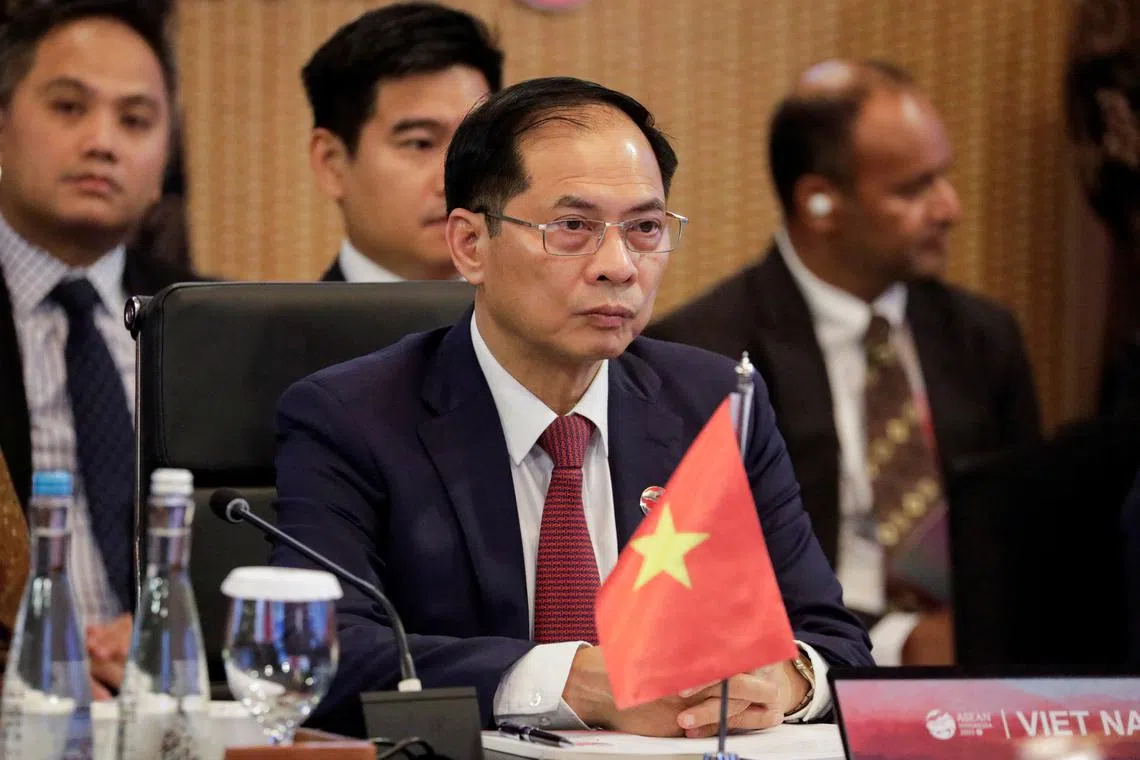 Vietnam’s Foreign Minister Bui Thanh Son attends plenary season of the Association of Southeast Asian Nations (ASEAN) Foreign Minister’s Meeting at Shangri-La Hotel in Jakarta, Indonesia, July 11, 2023. REUTERS/Ajeng Dinar Ulfiana/File photo