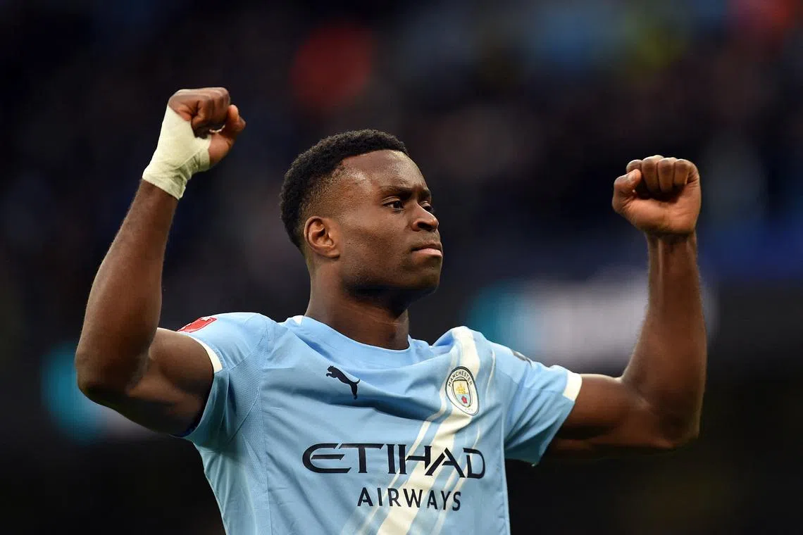 Soccer Football -  FA Cup - Fourth Round - Manchester City v Salford City - Etihad Stadium, Manchester, Britain - February 14, 2026 Manchester City's Marc Guehi celebrates scoring their second goal REUTERS/Peter Powell
