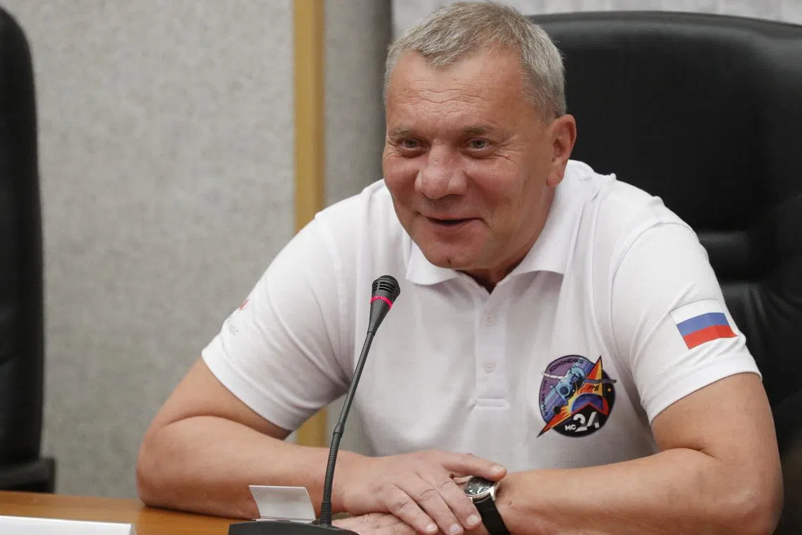 FILE PHOTO: Head of the Roscosmos space corporation Yuri Borisov attends a State Committee meeting ahead of the planned launch of the Soyuz MS-24 spacecraft to the International Space Station (ISS), at the Russian leased Baikonur cosmodrome, Kazakhstan September 14, 2023. Maxim Shipenkov/Pool via REUTERS/File Photo