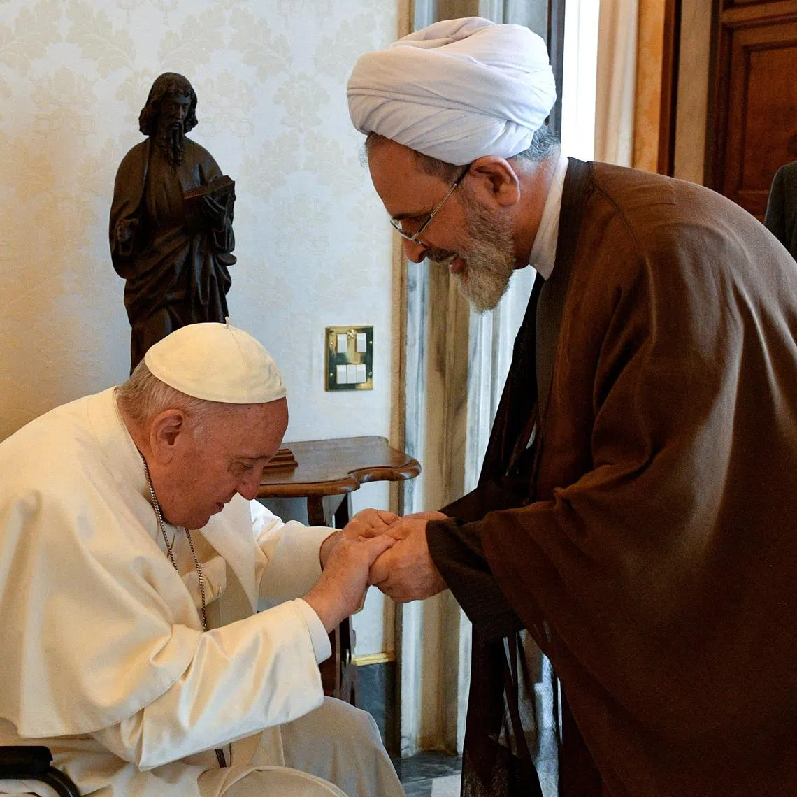The late Pope Francis meets Ayatollah Alireza Arafi at the Vatican in 2022. Ayatollah Arafi has emerged as a central figure in Iran’s power structure at a moment of unprecedented turmoil.