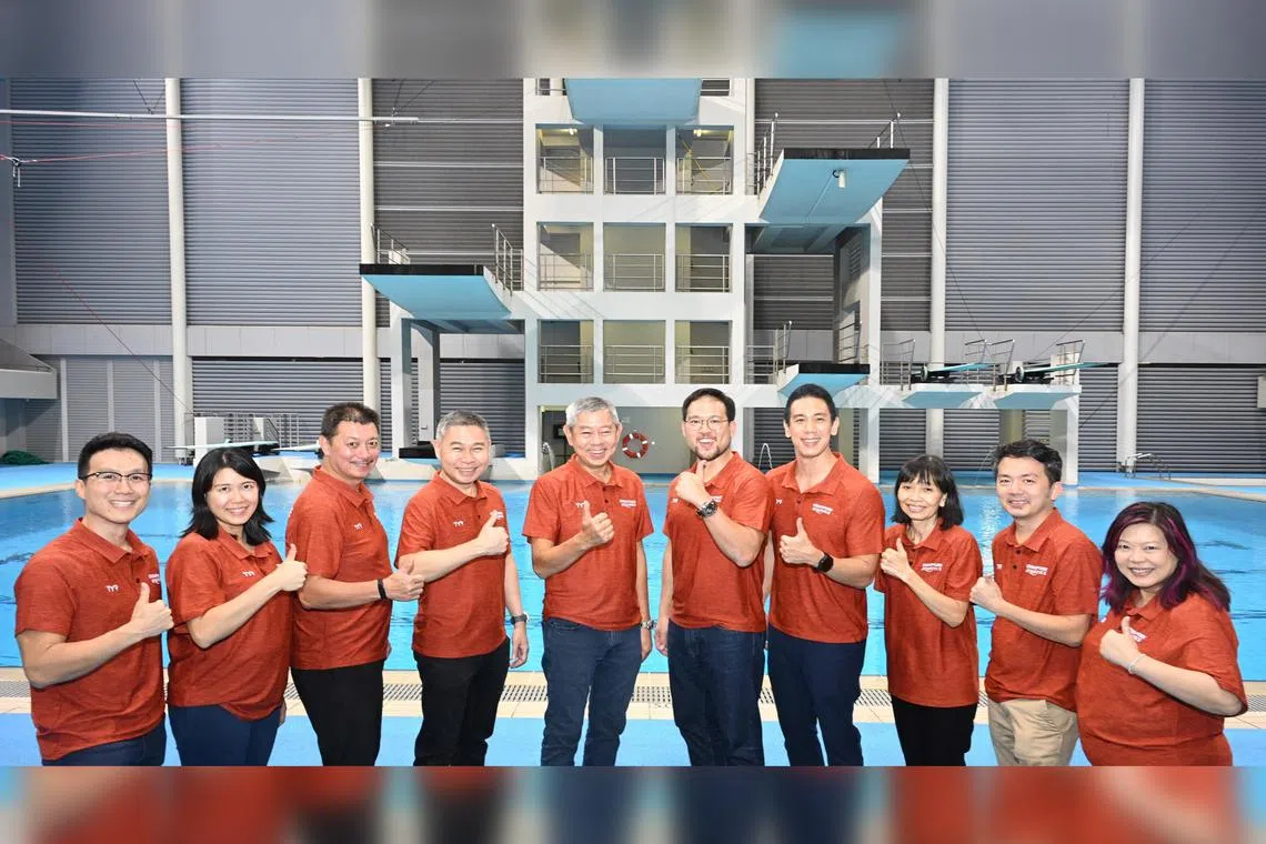 (From left) Singapore Aquatics executive committee members Christoper Ng, Jacquline Chow, Dominic Soh, Michael Foo, Yeo Kai Eng, Kenneth Goh, Leonard Yeo, Tay Chin Joo, Ow Yong Weng Leong and Wendy Lim.