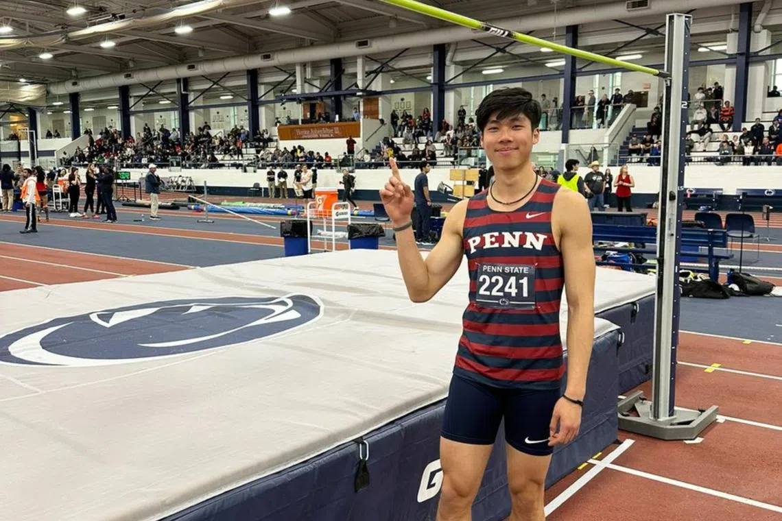 Kampton Kam leapt 2.15m at the PSU National Invitational on Jan 27 to better his previous indoor high jump national mark by 7cm.
