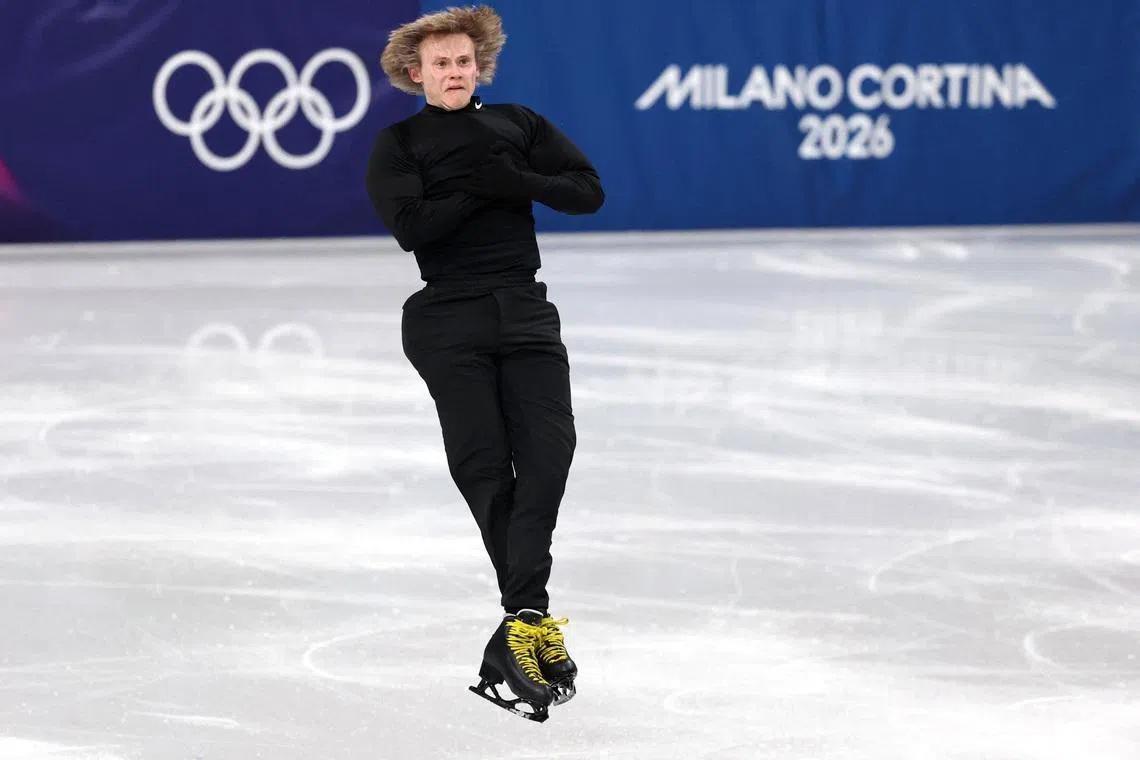 Milano Cortina 2026 Winter Olympics - Figure Skating - Milano Ice Skating Arena, Milan, Italy - February 2, 2026 Ilia Malinin of the U.S. during practice REUTERS/Amanda Perobelli