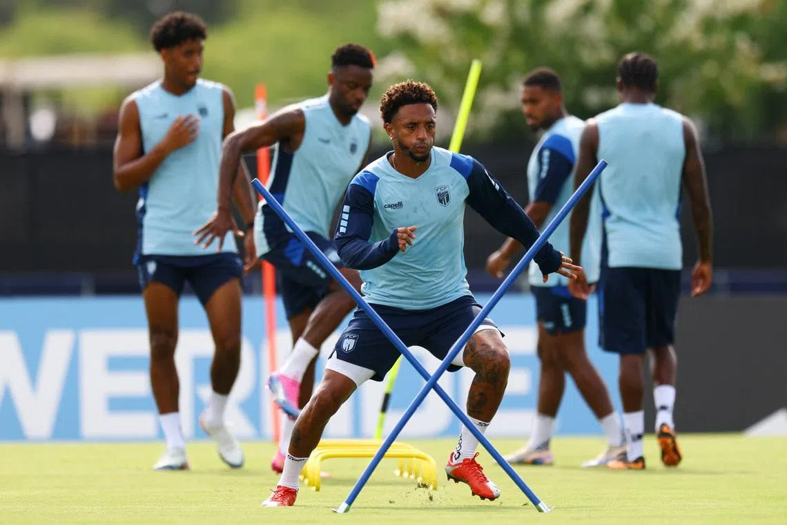 Cape Verde train at their base in Tampa, Florida, ahead of their July 3 clash with Argentina.