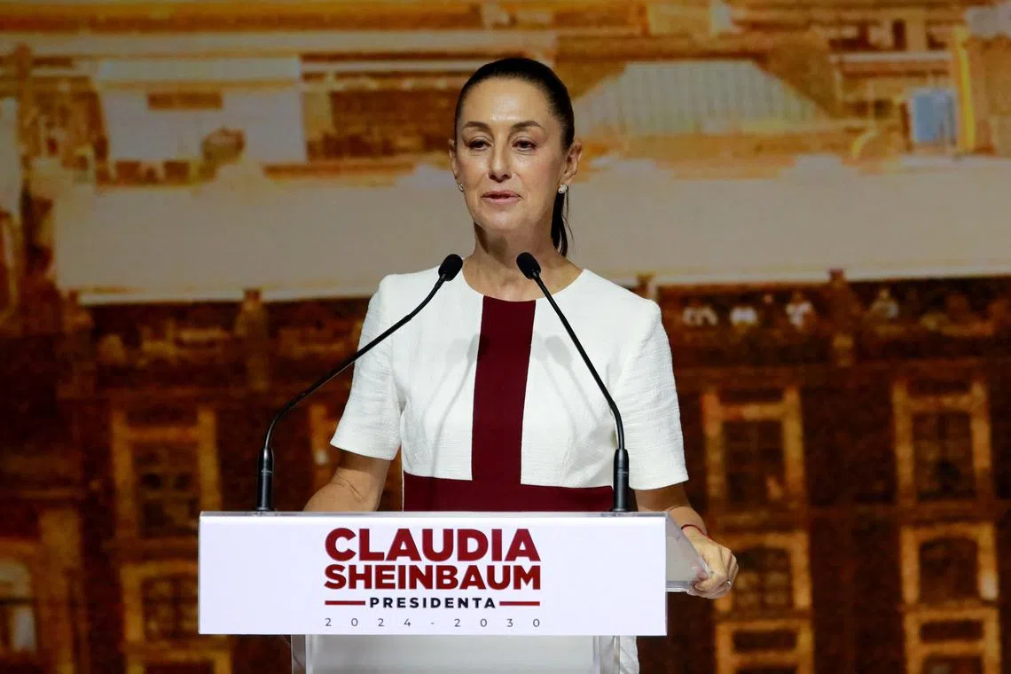Mexican President-elect Claudia Sheinbaum holds a meeting with elected federal legislators at the World Trade Center in Mexico City, Mexico June 18, 2024. REUTERS/Henry Romero