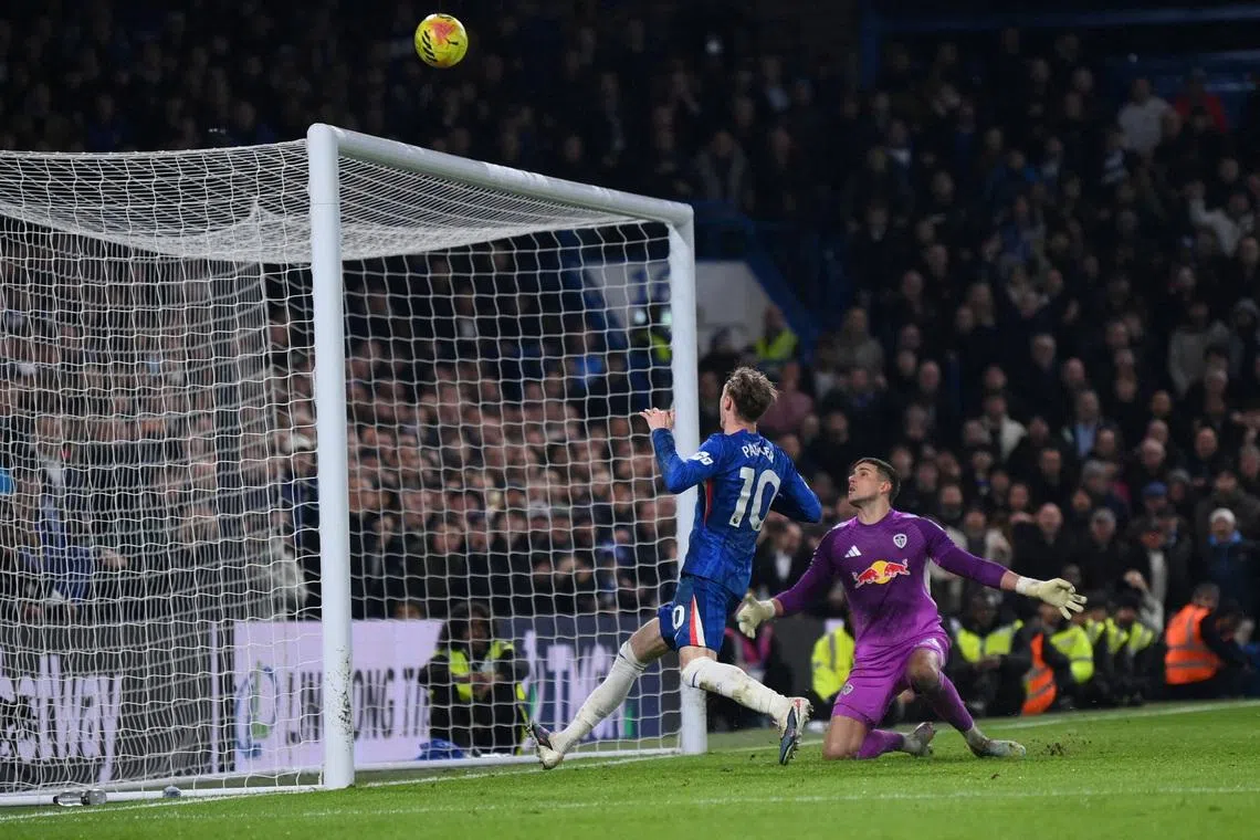 Soccer Football - Premier League - Chelsea v Leeds United - Stamford Bridge, London, Britain - February 10, 2026 Chelsea's Cole Palmer misses a chance to score REUTERS/Jaimi Joy