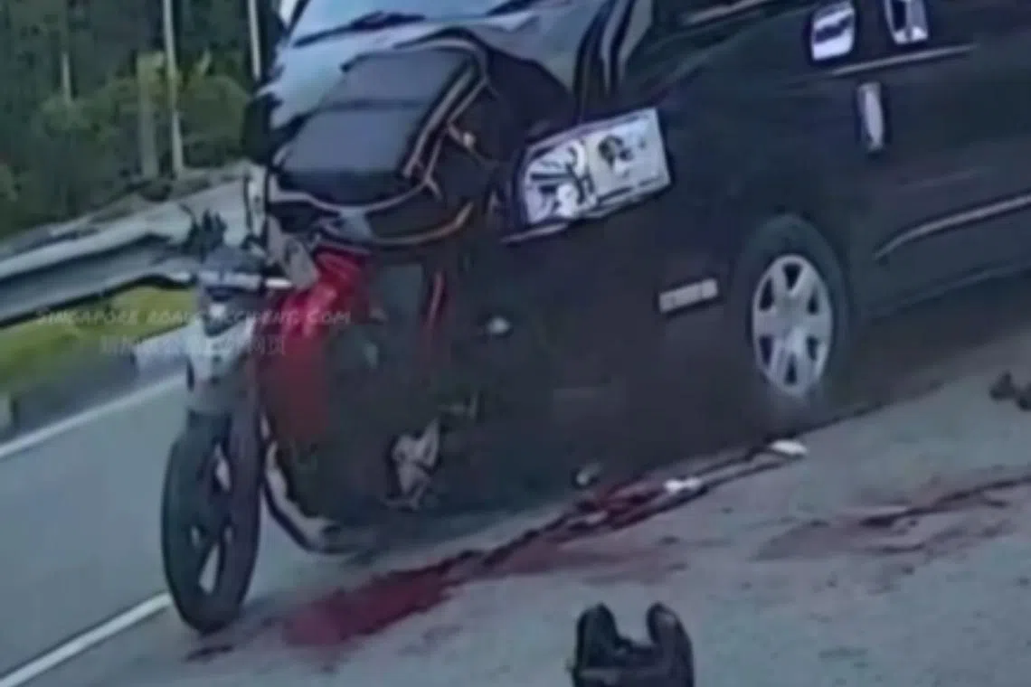 The motorcyclist, 38, was taken unconscious to Ng Teng Fong General Hospital, where he subsequently died.