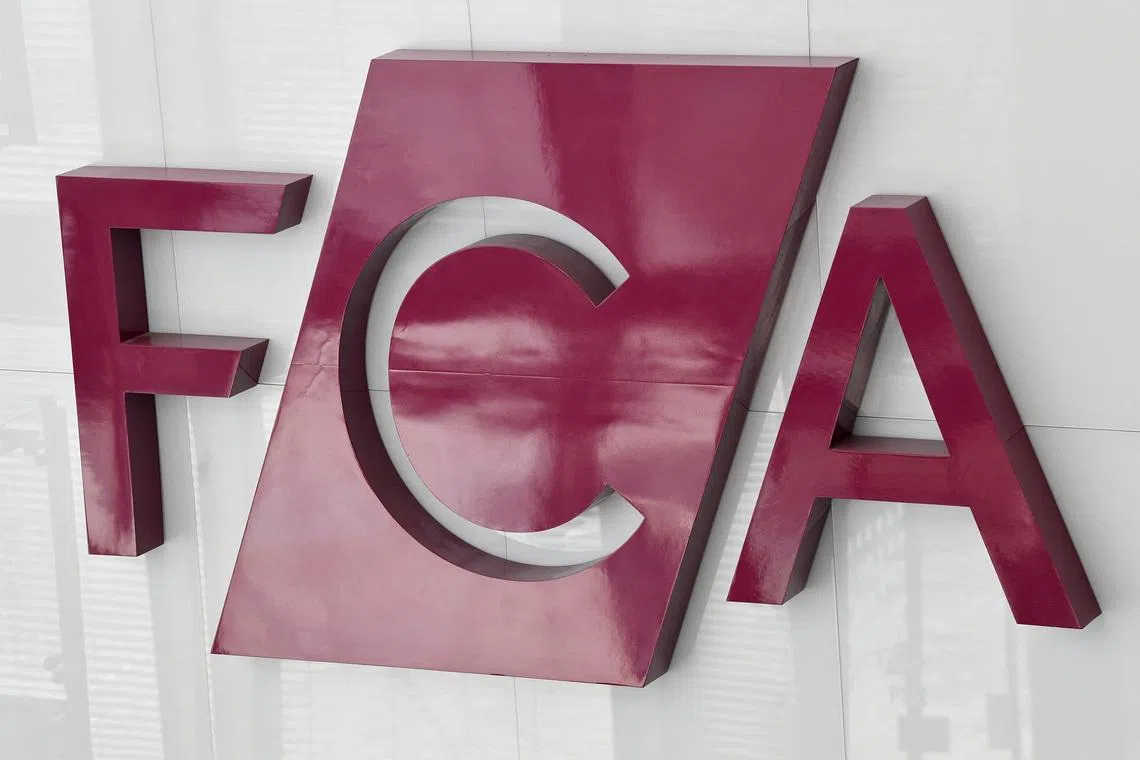 FILE PHOTO: Signage is seen for the FCA (Financial Conduct Authority), the UK's financial regulatory body, at their head offices in London, Britain March 10, 2022. REUTERS/Toby Melville/File Photo