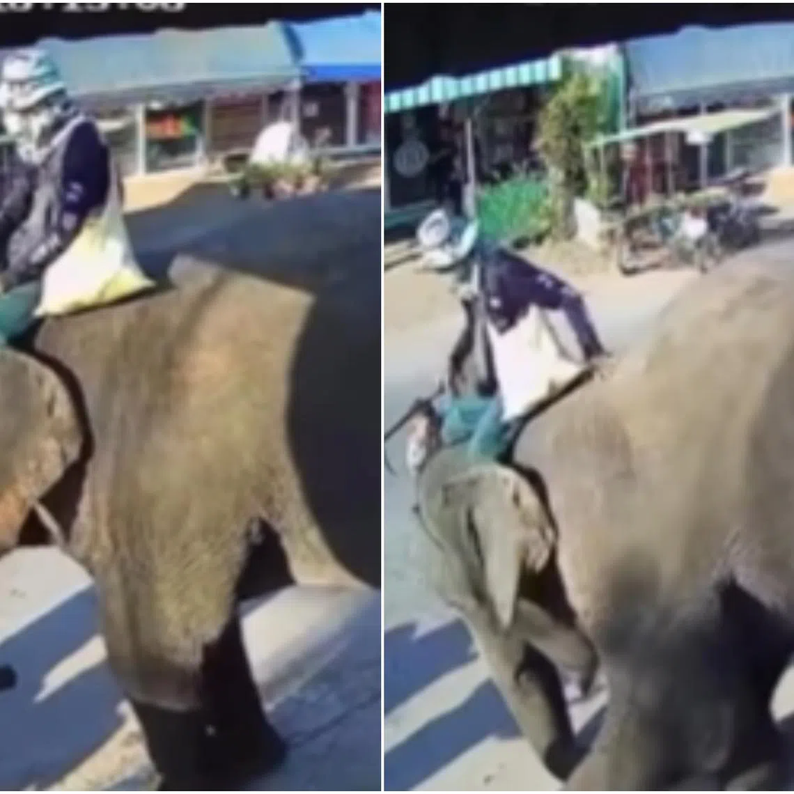 The incident, captured by the CCTV camera of mobile phone shop Aummobile on Jan 5, was shared on social media by Facebook user Bow Wangnamyen.