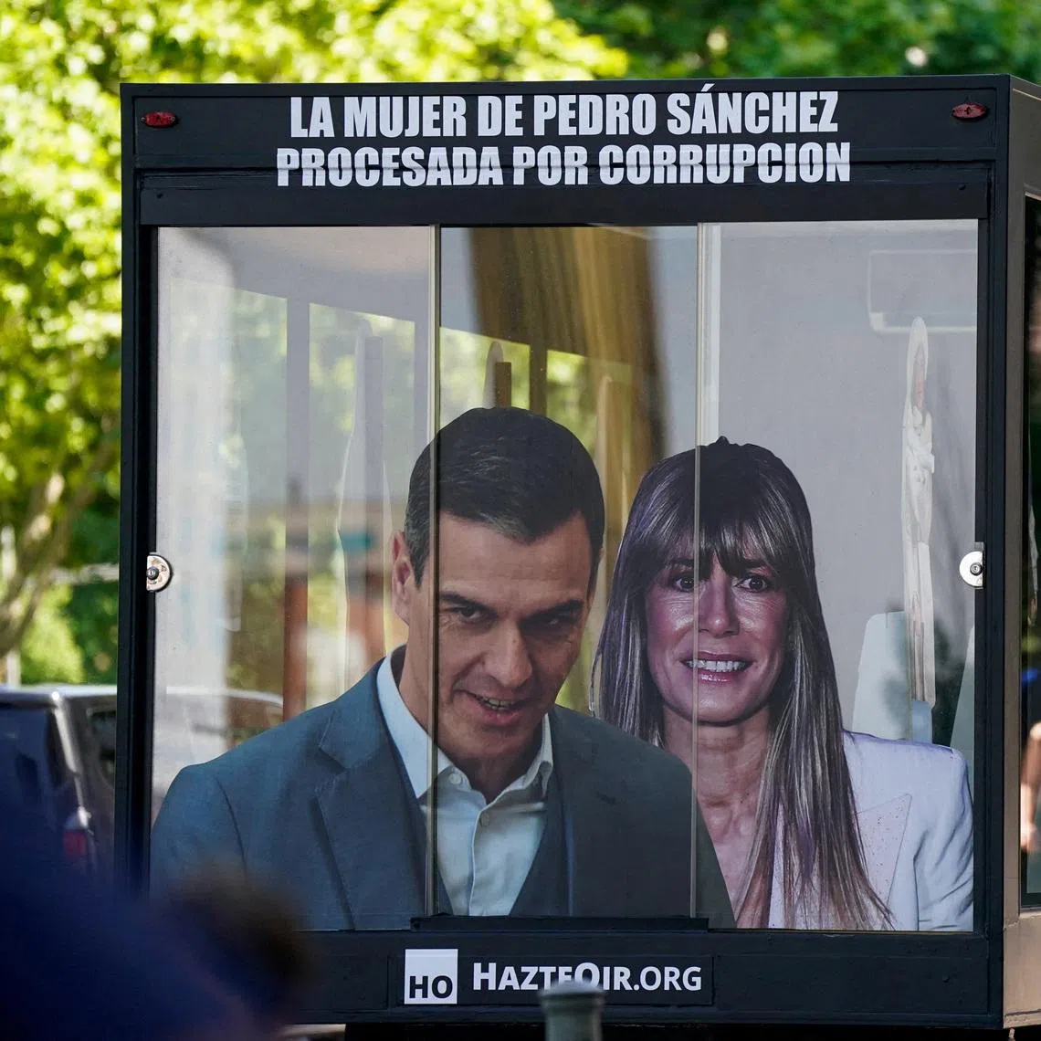 Spanish Prime Minister Pedro Sanchez's wife Begona Gomez is suspected of using her position as the prime minister's wife to secure work contracts.
