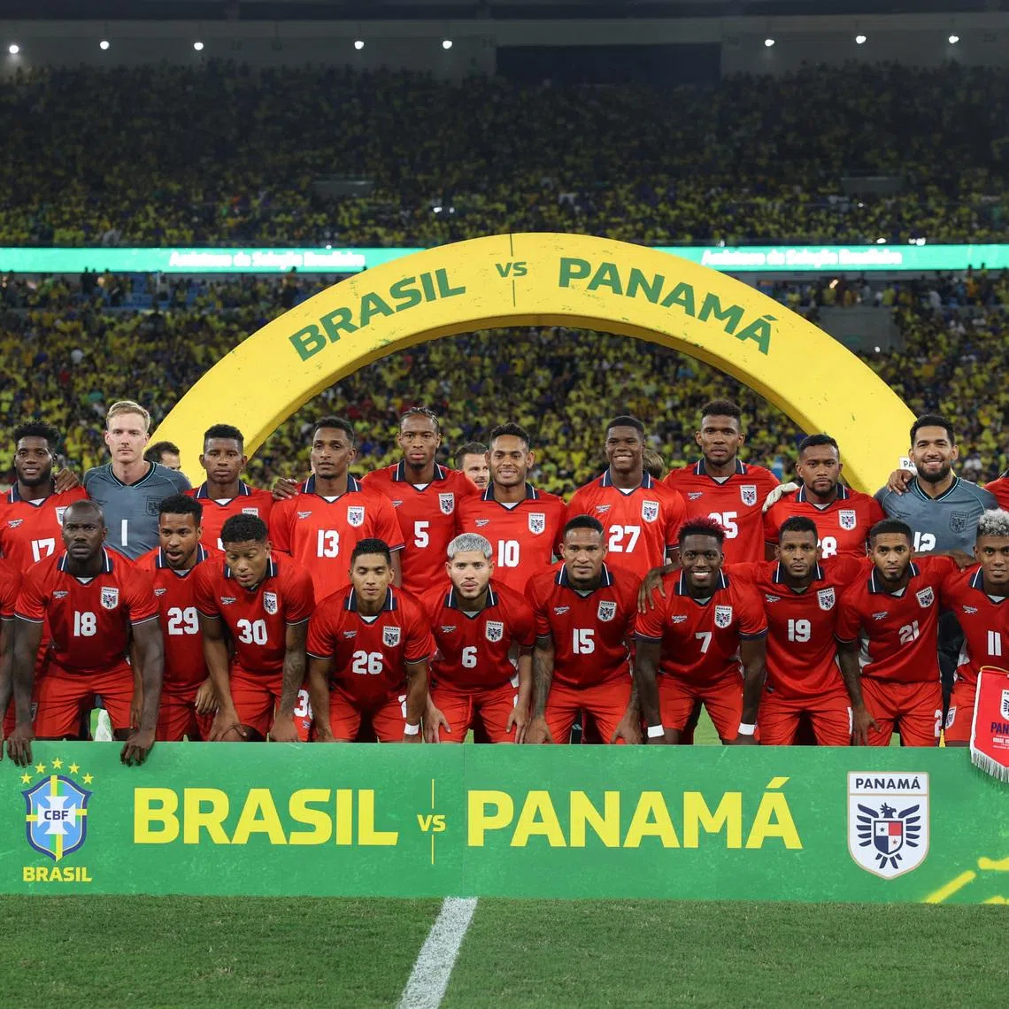 Soccer Football - International Friendly - Brazil v Panama - Estadio Maracana, Rio de Janeiro, Brazil - May 31, 2026 Panama players pose for a team group photo before the match REUTERS/Pilar Olivares