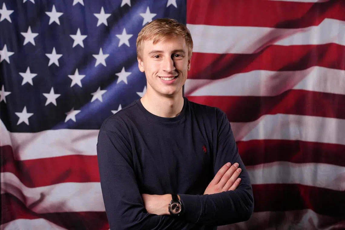 Milan-Cortina D'Ampezzo 2026 Winter Olympic Games - Long Track speed skater Jordan Stolz of the U.S. poses for a photograph at the Team USA Media Summit in Manhattan in New York City, U.S., October 28, 2025. REUTERS/Adam Gray