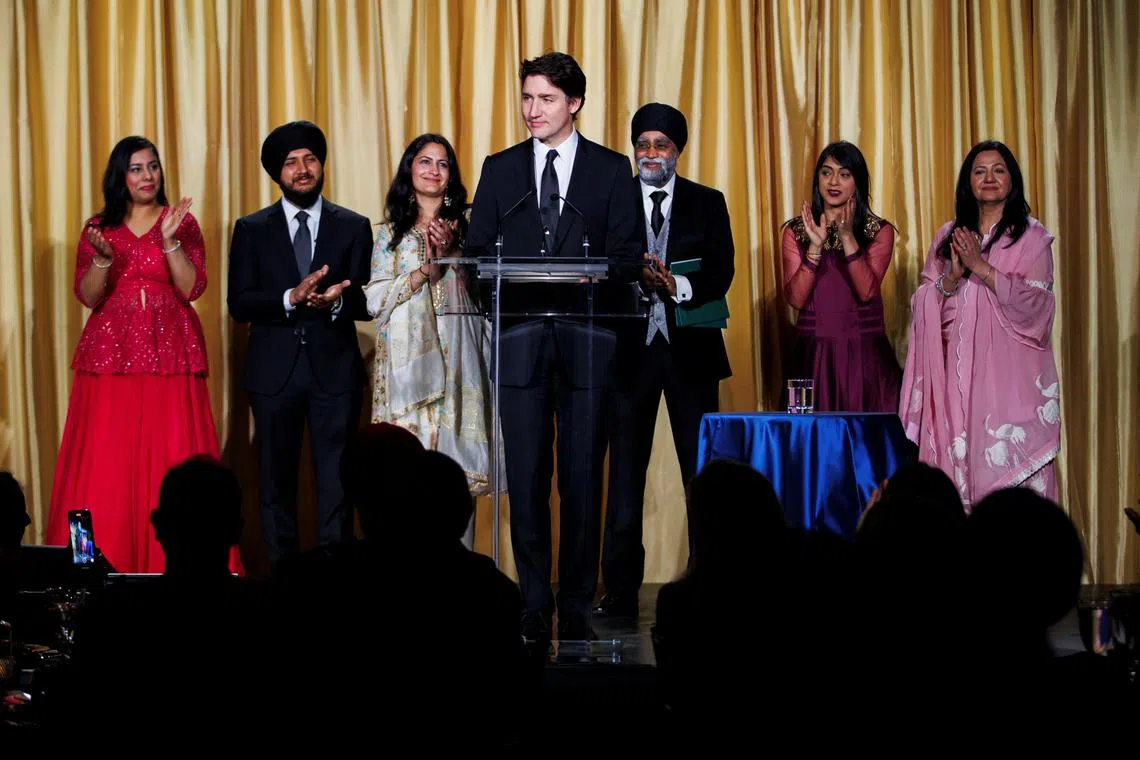 Canada's PM Justin Trudeau at a gala to celebrate Sikh heritage and culture, at the Royal Ontario Museum in Toronto, on May 4.