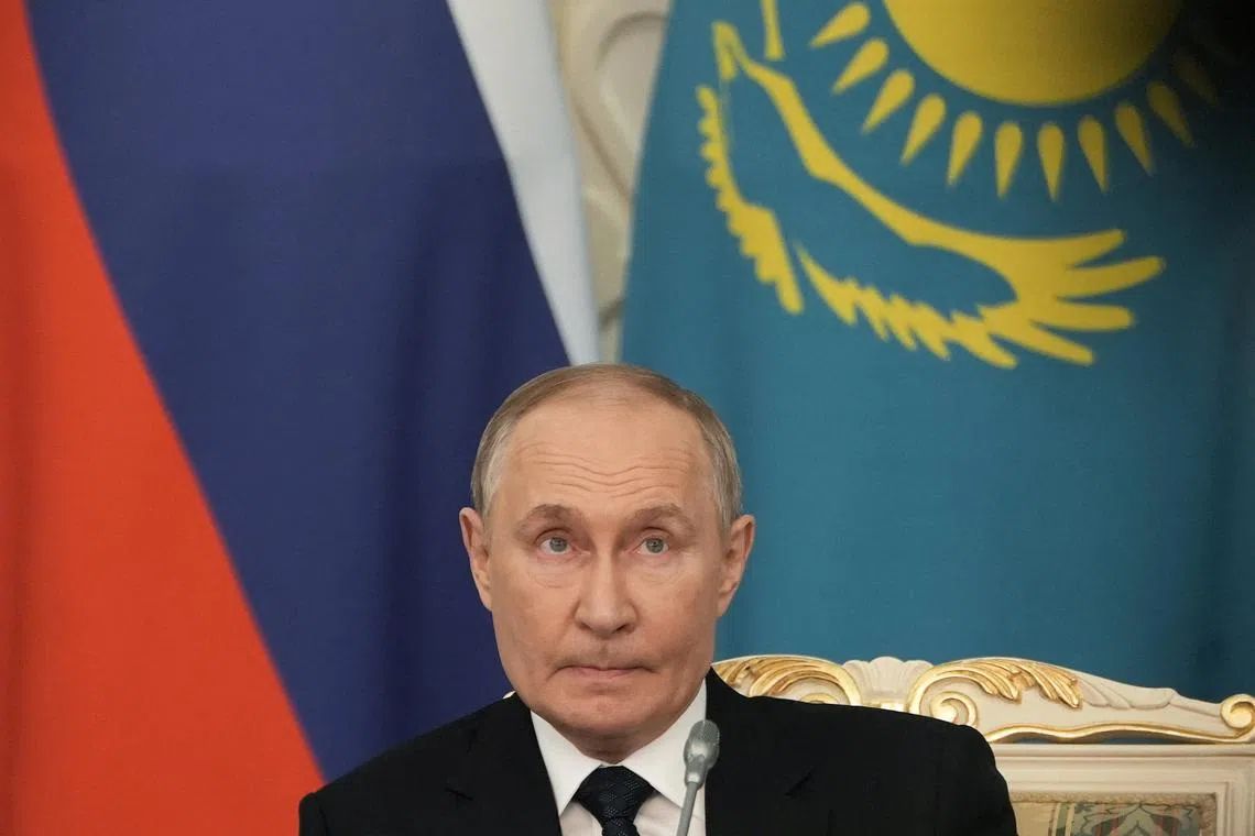 Russian President Vladimir Putin attends a signing ceremony following Russia-Kazakhstan talks in Astana, Kazakhstan November 27, 2024. REUTERS/Turar Kazangapov