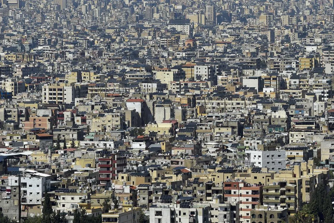 A general view of residential buildings in a southern suburb of Beirut, Lebanon. Cyprus and possibly Turkey could offer sanctuary to tens of thousands of people if full-scale war breaks out with Israel.