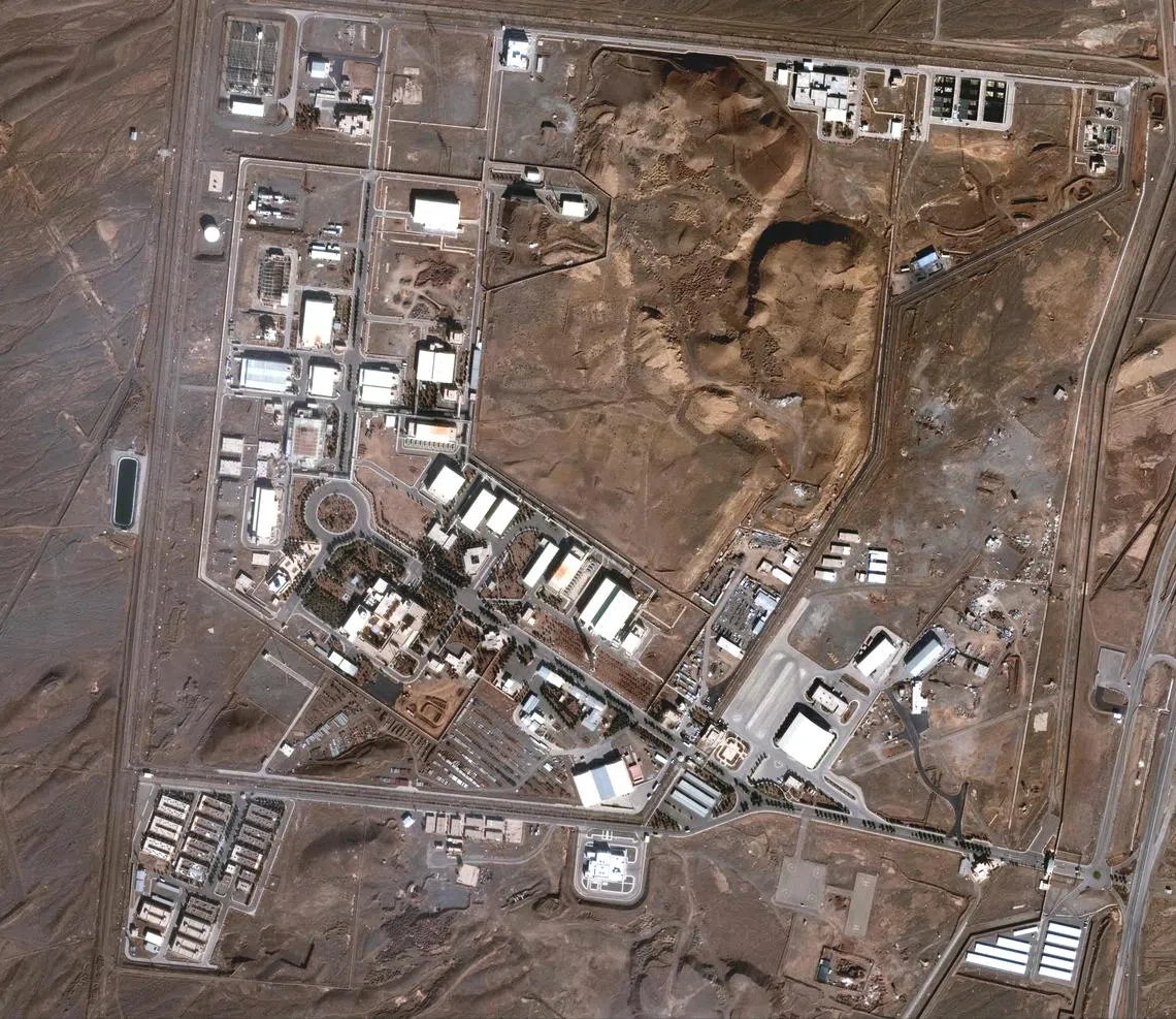 This handout satellite image provided by Maxar Technologies and taken on February 12, 2025 shows an overview of Iran's Natanz nuclear facility, south of the capital Tehran. A new explosion was heard early on June 13, 2025 at the key uranium enrichment site in Natanz in central Iran, Iranian state television reported, after Israel launched air strikes against the Islamic republic. (Photo by Satellite image ©2021 Maxar Technologies / AFP) / RESTRICTED TO EDITORIAL USE - MANDATORY CREDIT "AFP PHOTO / Satellite image ©2021 Maxar Technologies " - NO MARKETING - NO ADVERTISING CAMPAIGNS - DISTRIBUTED AS A SERVICE TO CLIENTS - The watermark may not be removed/cropped / THE WATERMARK MAY NOT BE REMOVED/CROPPED