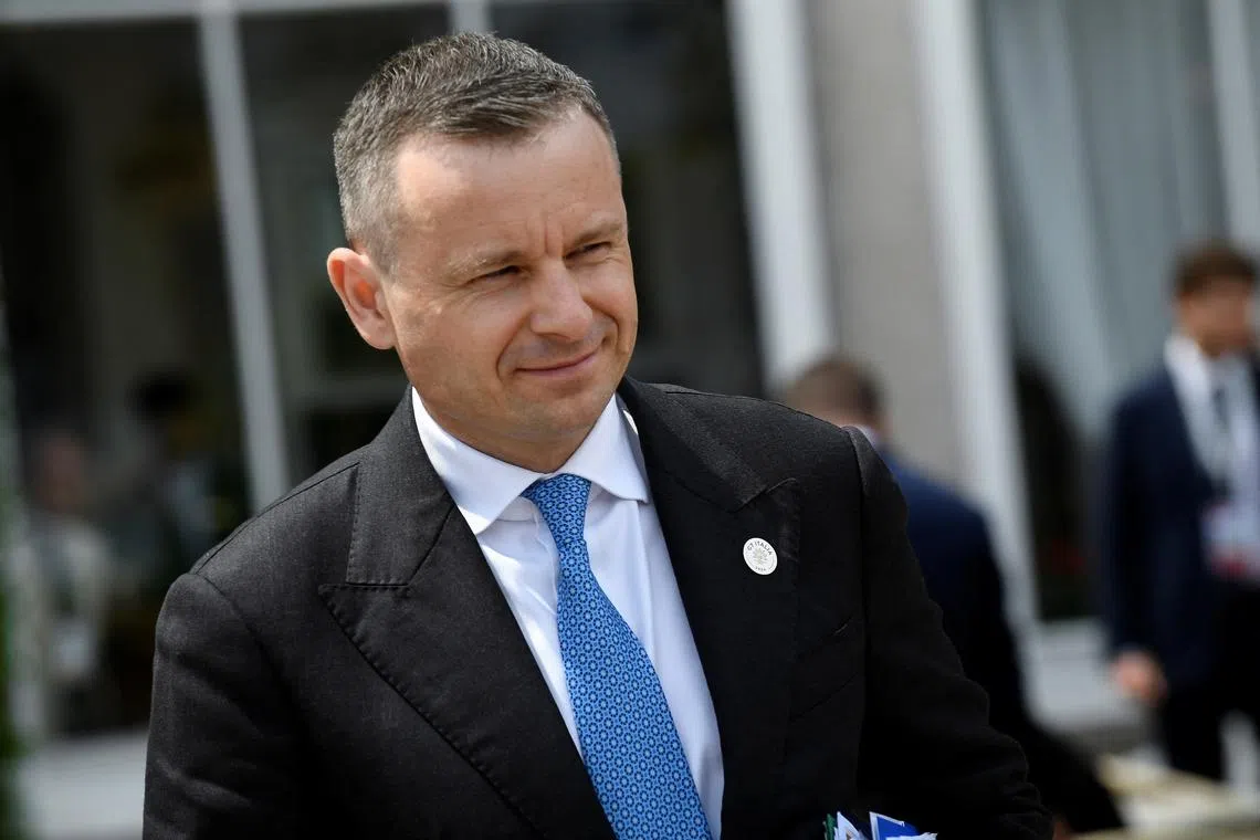 FILE PHOTO: Ukrainian Minister of Finance Serhiy Marchenko looks on, during the final day of the G7 Finance Ministers and Central Bank Governors' Meeting in Stresa, Italy May 25, 2024. REUTERS/Massimo Pinca/File Photo