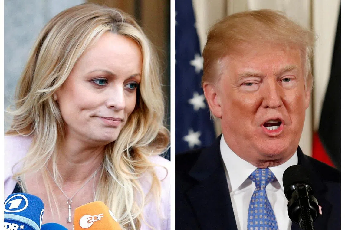 Donald Trump had in February asked to block the testimony of his former lawyer Michael Cohen and porn star Stormy Daniels (left), whose real name is Stephanie Clifford.
