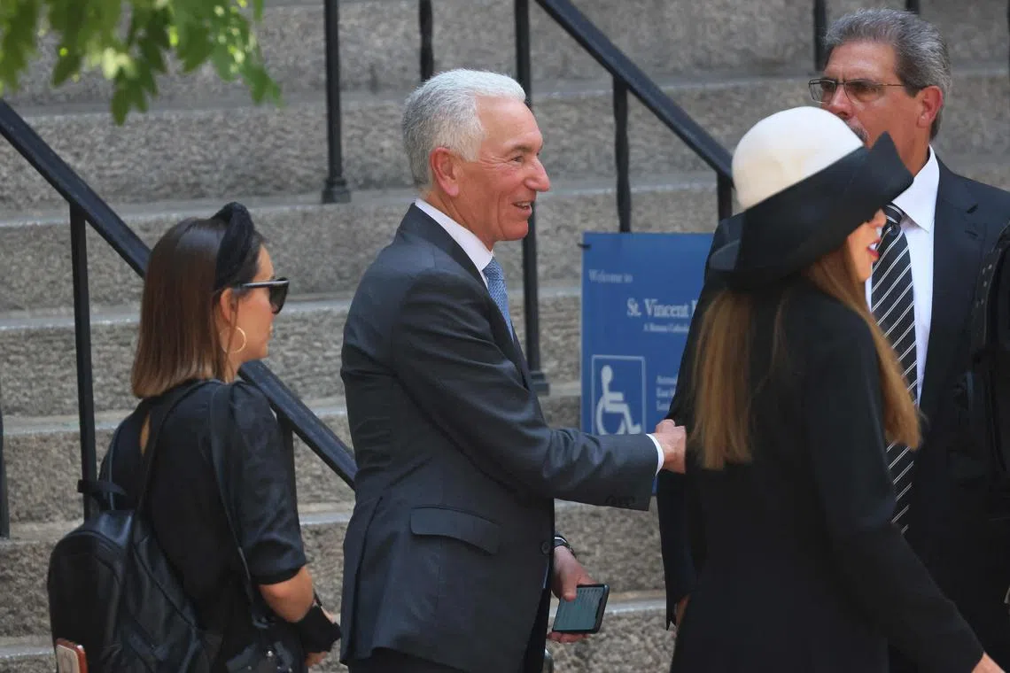 Mr Charles Kushner (centre) once served time in a federal prison, after pleading guilty in 2004 to 18 counts of tax evasion, witness tampering and making illegal campaign contributions.